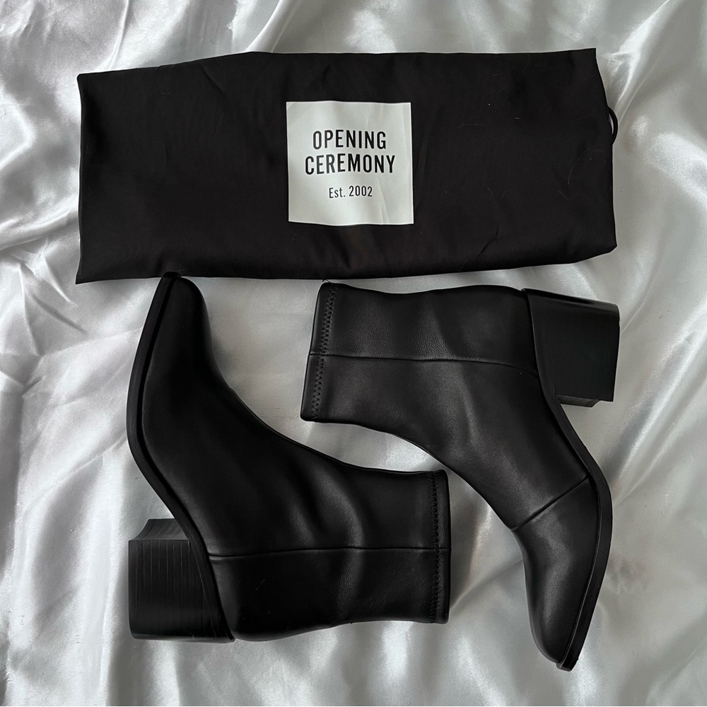 opening ceremony soft leather ankle boots